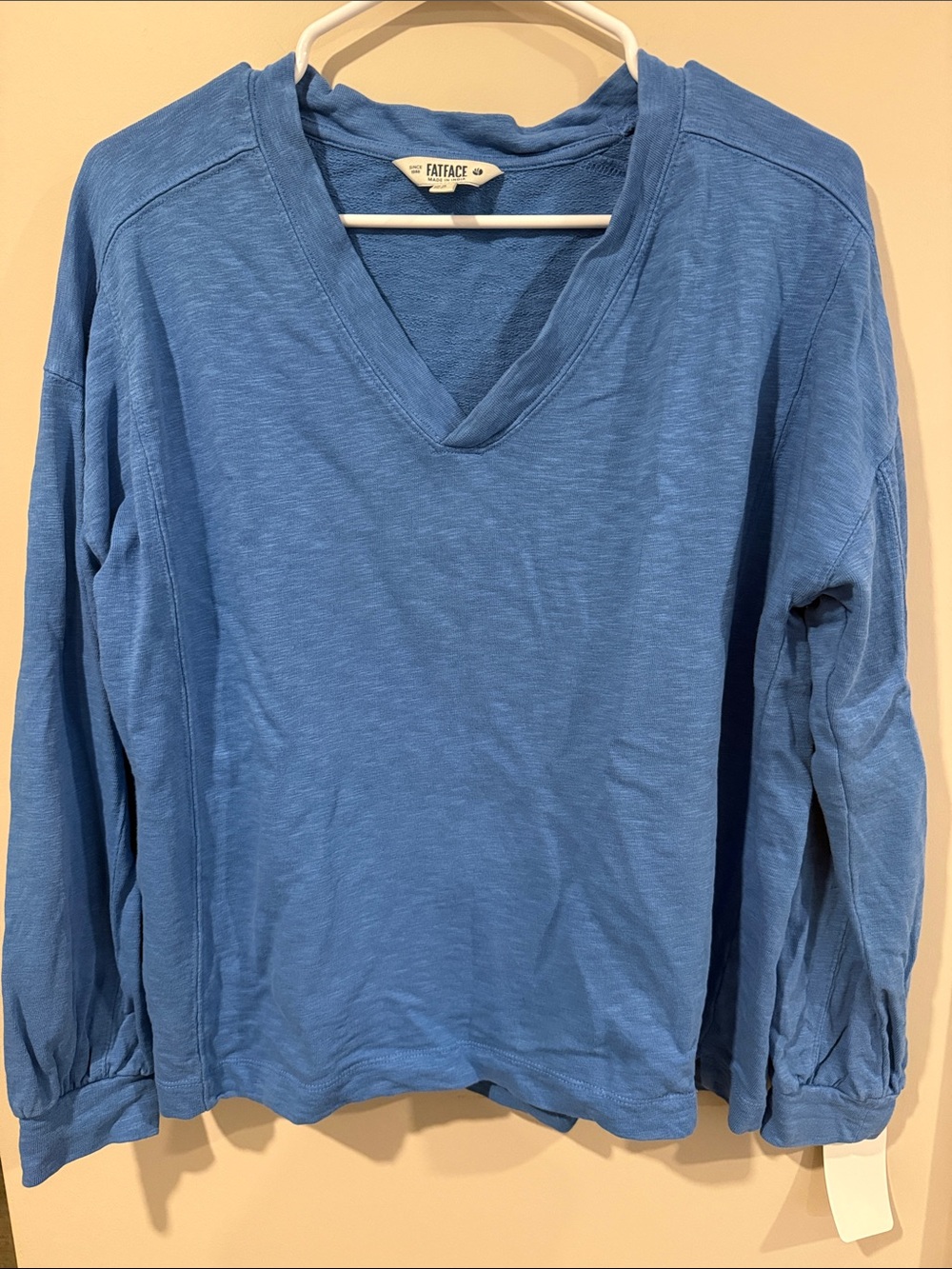 Fat Face Women's Sky Blue V-Neck Pullover Top